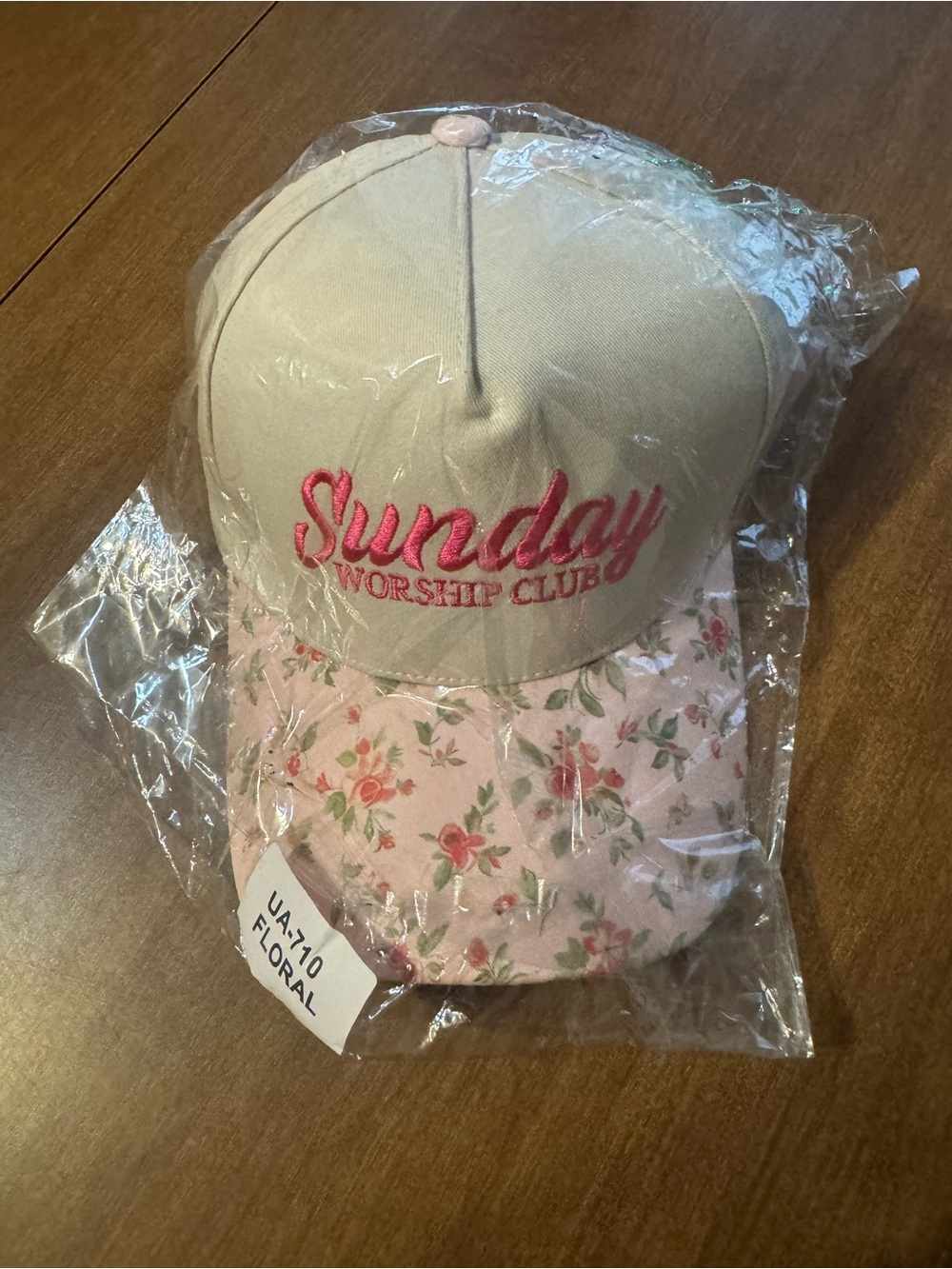 Sunday Worship Club Floral Pink Baseball Cap
